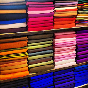 Colorful Thai silk fabric