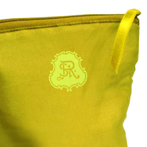 Modern lemon Green Silk Cosmetic Bag