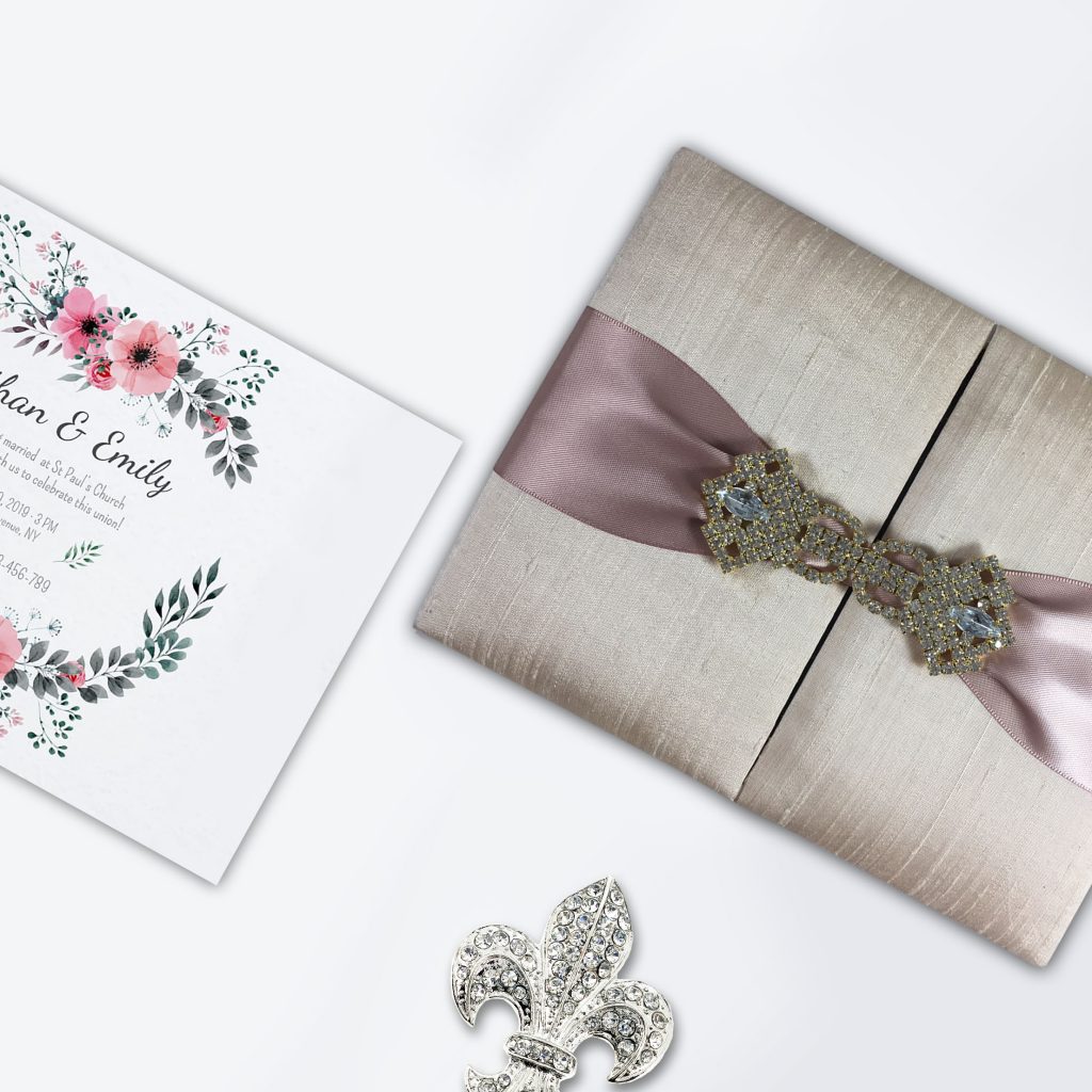 Thai silk wedding invitation box