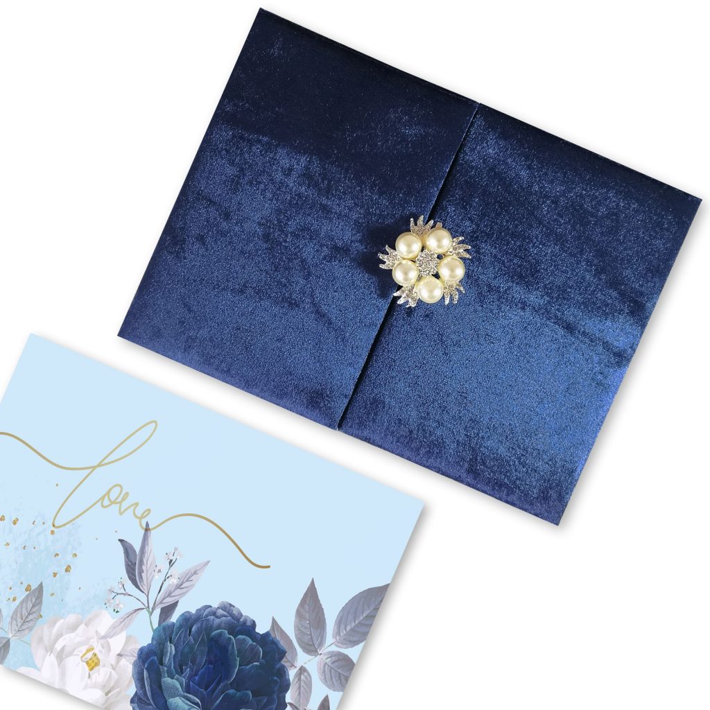 velvet wedding invitation folder